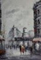 Εικόνα της Modern Art Spaziergang am Moulin Rouge Paris d88841 60x90cm Ölbild handgemalt