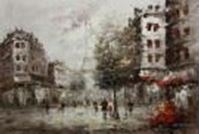 Εικόνα της Modern Art - Spaziergang in der Pariser Innenstadt d88844 60x90cm Ölbild handgemalt