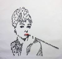 Εικόνα της Modern Art - Audrey Hepburns people h88702 90x90cm eindrucksvolles Gemälde handgemalt