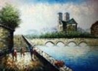 Εικόνα της Modern Art - Notre Dame de Paris  k88666 90x120cm fantastisches Ölbild handgemalt