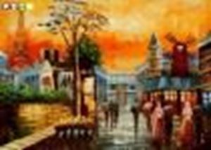 Εικόνα της Modern Art Pariser Stadtleben am Abend a88407 30x40cm Ölgemälde handgemalt