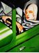 Afbeelding van Homage of T. de Lempicka - Tamara im grünen Bugatti a88441 30x40cm Ölbild handgemalt