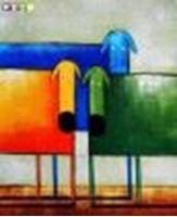 Resim Pop Art - Das lustige bunte Hundetrio b88447 40x50cm exquisites Ölbild