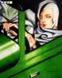 Afbeelding van Homage of T. de Lempicka - Tamara im grünen Bugatti b88459 40x50cm Ölbild handgemalt