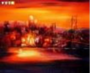 Εικόνα της Modern Art - Golden Gate Bridge am Abend b88481 40x50cm abstraktes Ölgemälde