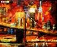Εικόνα της Modern Art - Brooklyn Bridge am Abend c88548 50x60cm abstraktes Ölbild