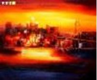 Εικόνα της Modern Art - Golden Gate Bridge am Abend c88550 50x60cm abstraktes Ölgemälde