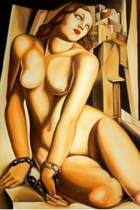 Picture of Homage of Tamara de Lempicka - Andromeda d88583 60x90cm handgemaltes Gemälde Art Deco