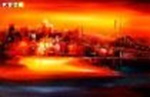 Εικόνα της Modern Art - Golden Gate Bridge am Abend d88616 60x90cm abstraktes Ölgemälde