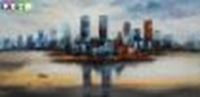 Изображение Abstrakt - New York Manhatten Skyline f89040 60x120cm abstraktes Ölgemälde