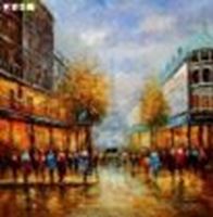 Εικόνα της Modern Art - Paris Spaziergang im Sommer g89067 80x80cm Ölbild handgemalt