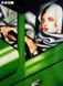 Picture of Homage of T. de Lempicka - Tamara im grünen Bugatti i89131 80x110cm Ölbild handgemalt