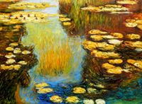 Immagine di Claude Monet - Seerosen im Sommer k89149 90x120cm exquisites Ölbild