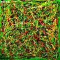 Afbeelding van Homage of Pollock - Number 8 m89187 120x120cm abstraktes Ölgemälde handgemalt