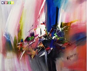 Εικόνα της Modern Abstrakt - Blowing colors c90084 50x60cm abstraktes Ölgemälde