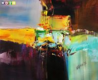 Εικόνα της Modern Abstrakt - Blowing colors c90087 50x60cm abstraktes Ölgemälde