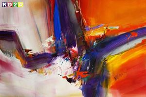 Afbeelding van Abstract - clash of colors d90061 60x90cm abstraktes Ölgemälde