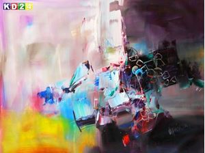 Resim Abstrakt - Sounds of the world k90044 90x120cm abstraktes Ölbild handgemalt