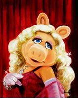 Afbeelding van Pop Art - Muppets Miss Piggy b89311 40x50cm exquisites Ölgemälde