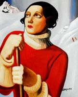 Afbeelding van Homage to T. Lempicka - Sain Moritz b89312 40x50cm handgemaltes Gemälde