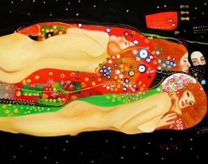 Afbeelding van Gustav Klimt - Wasserschlangen b89329 40x50cm imposantes Ölgemälde handgemalt