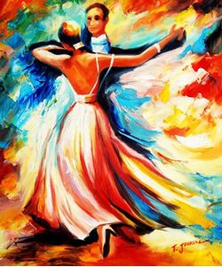 Εικόνα της Modern Art - The first dance c89363 50x60cm exquisites Ölbild