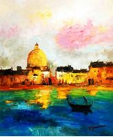 Εικόνα της Modern Art - Venedig Canale Grande c89380 50x60cm handgemaltes Gemälde