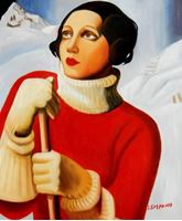 Afbeelding van Homage to T. Lempicka - Sain Moritz c89387 50x60cm handgemaltes Gemälde