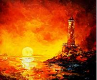 Εικόνα της Modern Art - Sonnenuntergang bei Sylt c89433 50x60cm exzellentes Ölgemälde