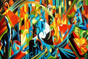 Εικόνα της Franz Marc - Bild mit Rindern d89478 60x90cm expressionistisches Ölbild