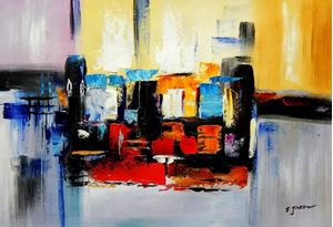 Bild von Abstract - The Hypercube d89491 60x90cm modernes Ölgemälde