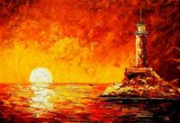 Εικόνα της Modern Art - Sonnenuntergang bei Sylt d89493 60x90cm exzellentes Ölgemälde