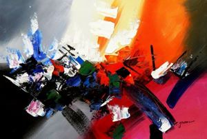 Изображение Abstract - New York sailing journey d89502 60x90cm abstraktes Ölgemälde handgemalt