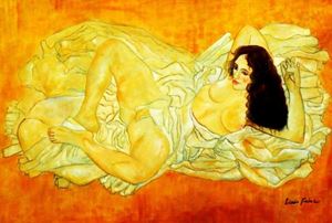 Afbeelding van Egon Schiele - Akt 62 d89503 60x90cm handgemaltes Ölgemälde