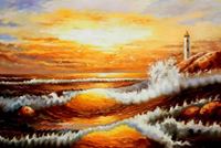 Imagen de Sylt - Brandung im Abendrot d89536 60x90cm exzellentes Ölbild handgemalt