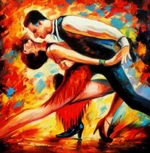 Εικόνα της Modern Art - The last dance II e89556 60x60cm exquisites Ölbild
