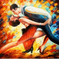 Εικόνα της Modern Art - The last dance II m89736 120x120cm exquisites Ölbild
