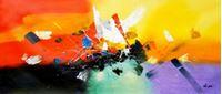 Imagen de Abstrakt - Rhythm of light t89708 75x180cm abstraktes Ölbild handgemalt
