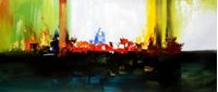 Bild von Abstrakt - Modern Art Wolkenlos t89709 75x180cm abstraktes Ölgemälde handgemalt