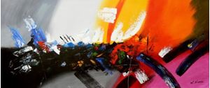 Resim Abstrakt - Sounds of the world t89712 75x180cm abstraktes Ölbild handgemalt