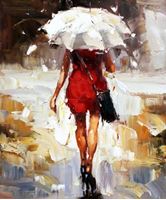 Εικόνα της Modern Art - Raingirl c90124 50x60cm exquisites Ölgemälde