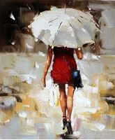 Εικόνα της Modern Art - Raingirl c90159 50x60cm exquisites Ölgemälde