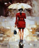 Εικόνα της Modern Art - Raingirl c90160 50x60cm exquisites Ölgemälde