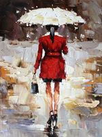 Εικόνα της Modern Art - Raingirl i90184 80x110cm exquisites Ölgemälde