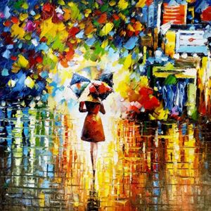 Εικόνα της Modern Art - Raingirl II x90201 50x50cm exquisites Ölgemälde