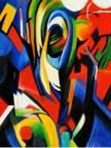 Εικόνα της Franz Marc - Der Mandrill a89772 30x40cm Expressionismus Ölgemälde handgemalt