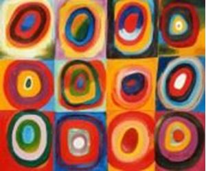 Resim Wassily Kandinsky - Farbstudie Quadrate c89888 50x60cm exquisites Ölgemälde