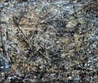 Afbeelding van Autumn Rhythm Homage of Pollock c89902 50x60cm abstraktes Ölgemälde handgemalt