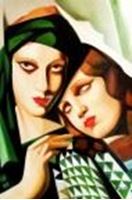 Afbeelding van Homage of Tamara de Lempicka - Der grüne Turban d89950 60x90cm exquisites Ölbild