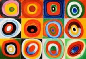 Resim Wassily Kandinsky - Farbstudie Quadrate d89986 60x90cm exquisites Ölgemälde